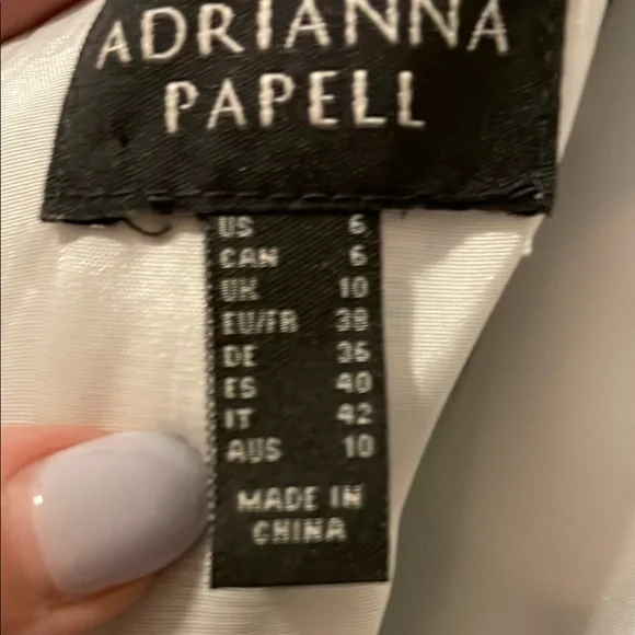 Fit & flare Adrianna Papell Blue & White Dress, great wedding guest dress - Picture 9 of 10